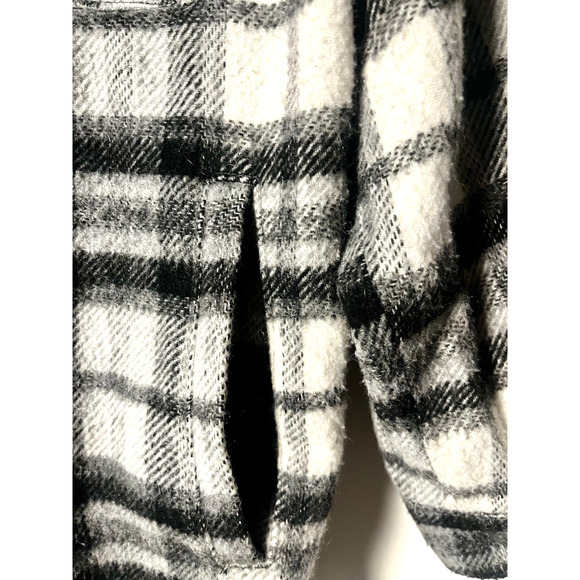 Zara Black and White Plaid Wool Blend Oversized Shirt Jacket M Comfy Shacket - Picture 4 of 9